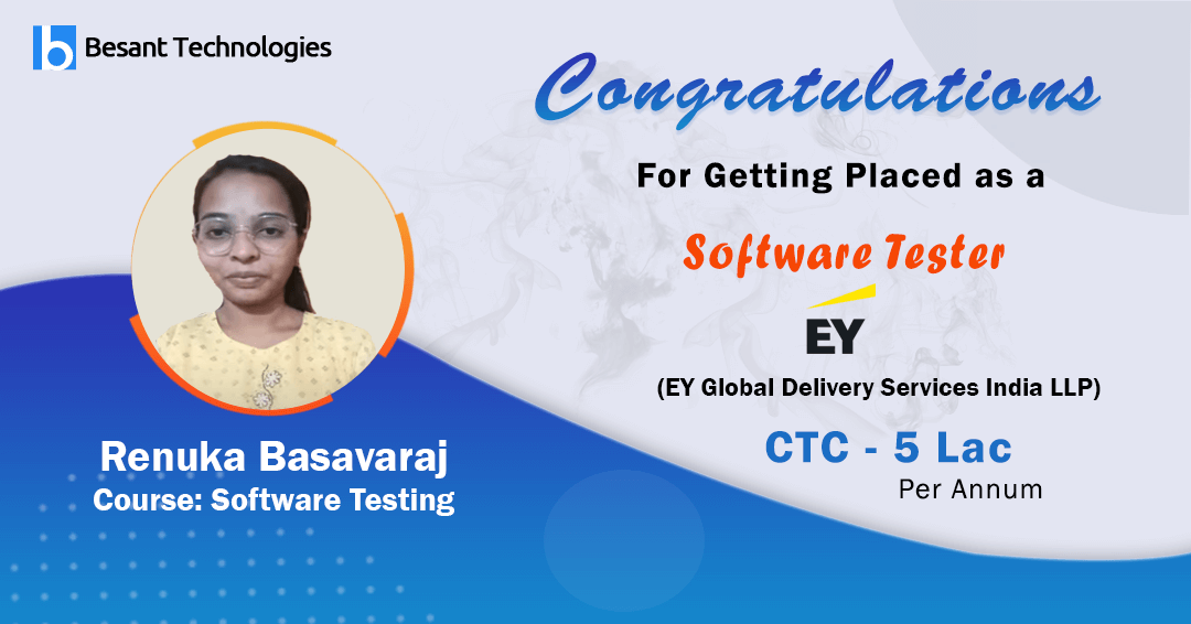 Besant Technologies Placement Review | Renuka Got Placed in EY Global with 5 LAC CTC